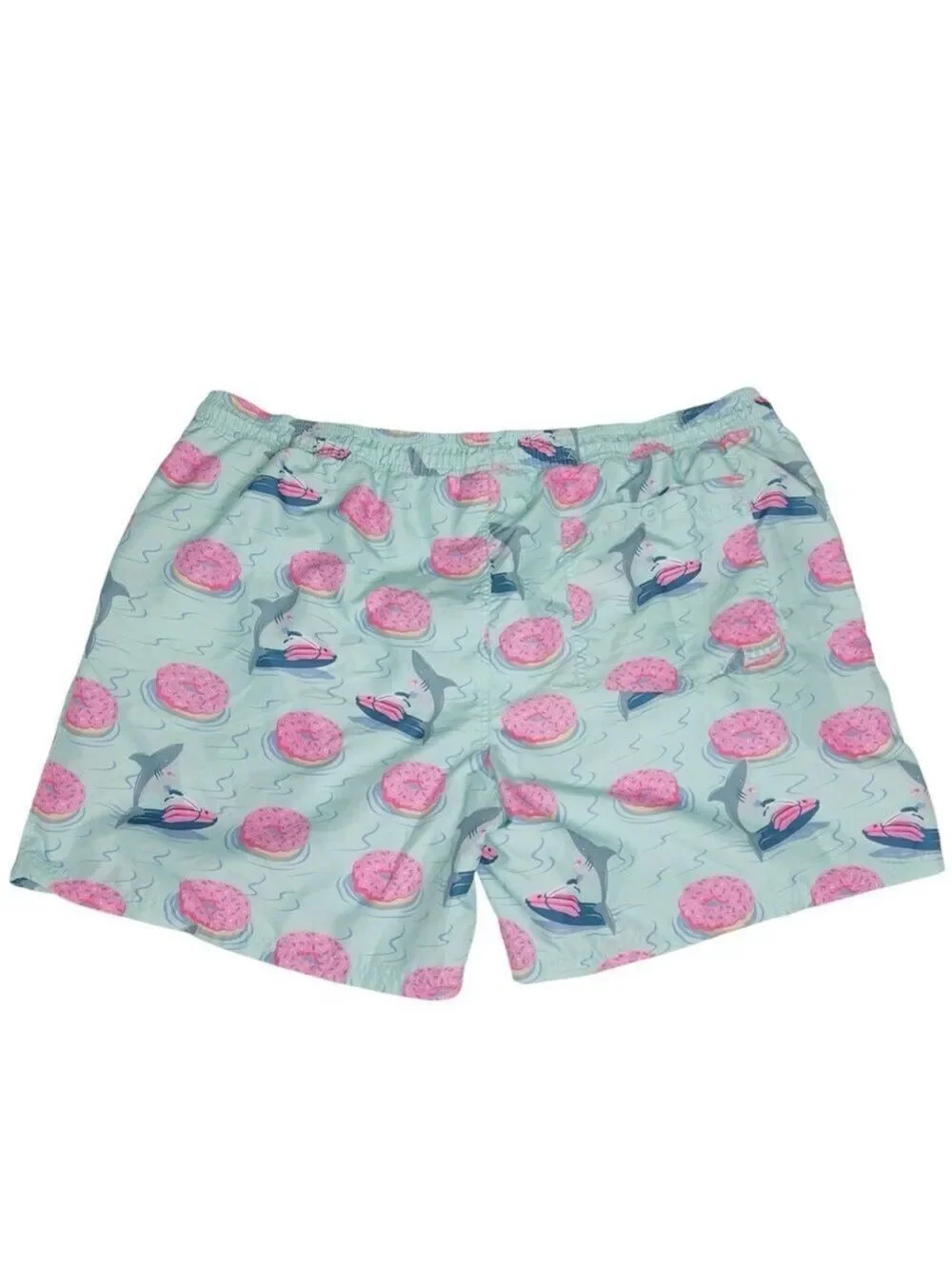 No Boundaries Men’s‎ Swim Trunks Shark & Donut Print Size 3XL